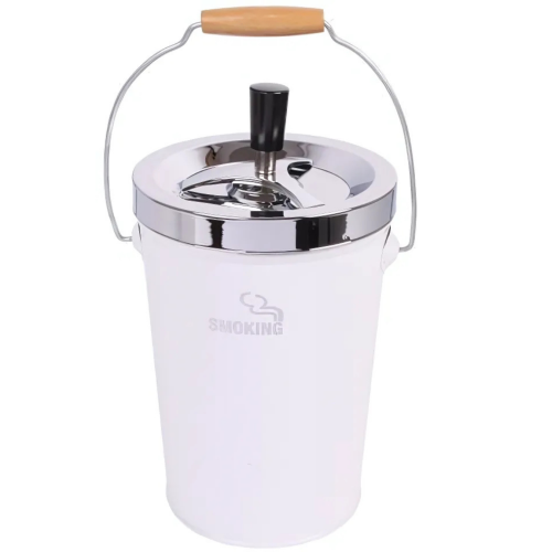 Aschenbecher Drehascher Smoking XXL Weiß 13cm 