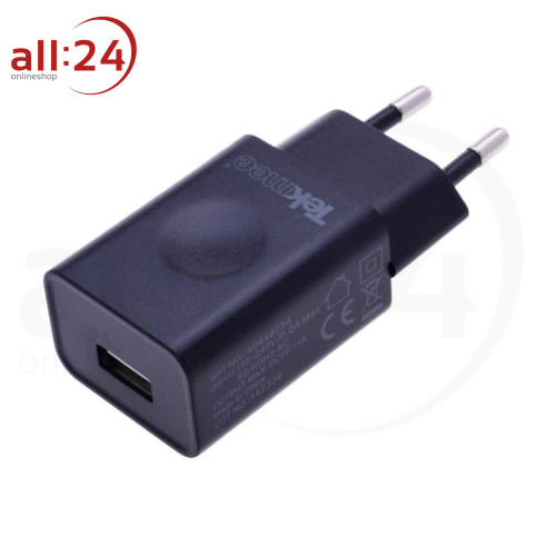 Tekmee USB Netzteilstecker schwarz/weiß Schwarz