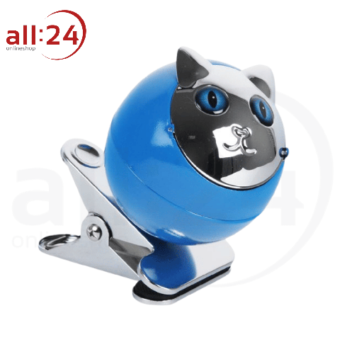Aschenbecher mit Tischklipp Katze Blau Lustig 9 cm ⌀ 