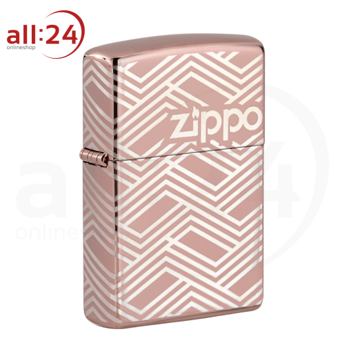 Zippo Feuerzeug "Abstract Laser Design High Polish Gold" mit Logo 