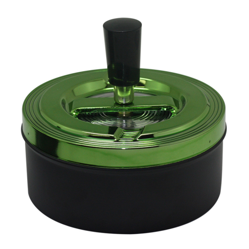 Zorr Aschenbecher Windascher schwarz matt Deckel grün 11 cm 