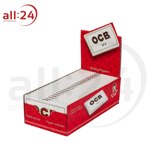 OCB Weiß Double Zigarettenpapier Slim Kurz, 1 Box mit 25 Heftchen mit je 100 Blatt 
