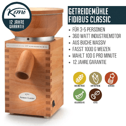 KoMo Fidibus Classic Getreidemühle glutenfrei