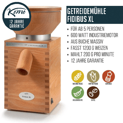 KoMo Fidibus XL Getreidemühle - Extra Leistung und Qualität normal