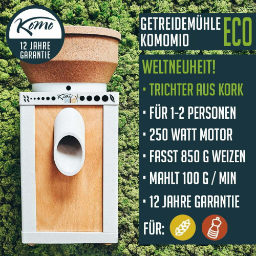Komo Komomio ECO Getreidemühle - Qualität und Nachhaltigkeit vereint 