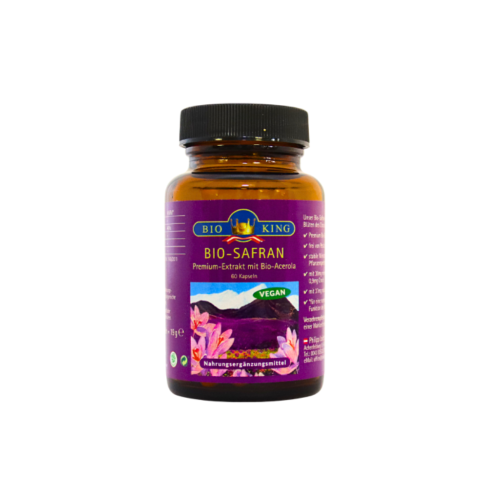 BioKing Bio Safran Premium-Extrakt mit Bio Acerola in 60 Kapseln 