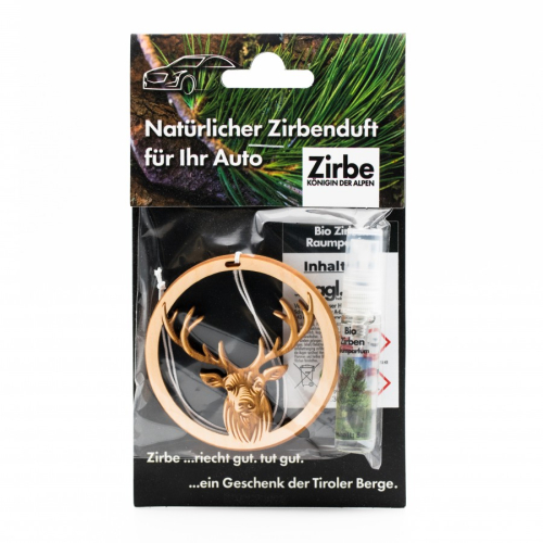 Autoduft aus Zirbe Anhänger Hirsch 