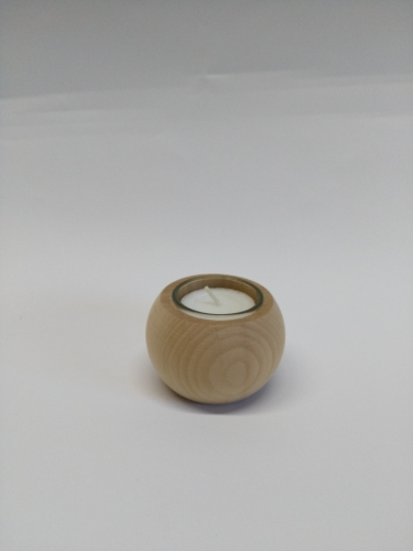 Zirbenholz Teelichthalter rund 