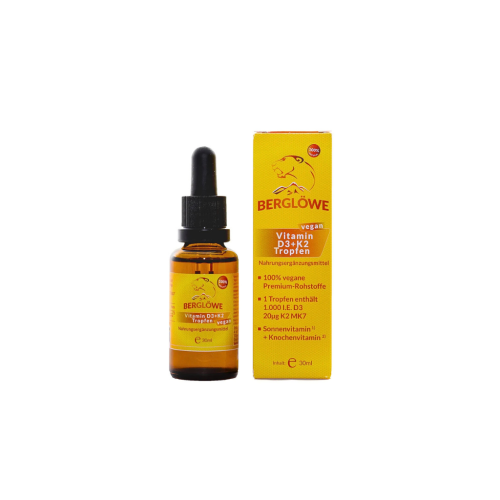 Berglöwe Vitamin D3 + K2 Tropfen Vegan 
