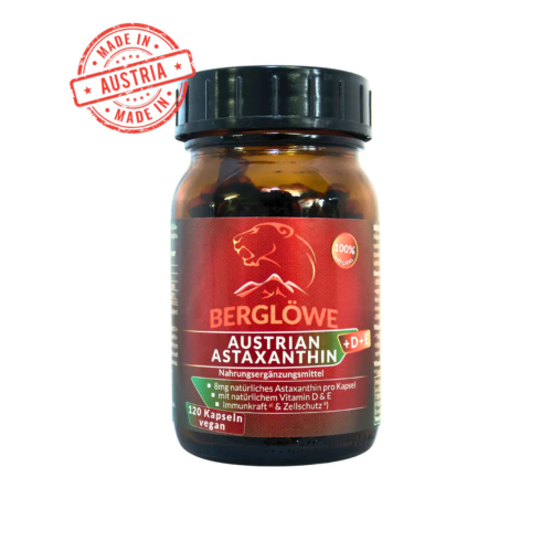 Artikelbild des Artikels “Berglöwe Österreichisches Astaxanthin + Viamin D3 + Vitamin E 72g“