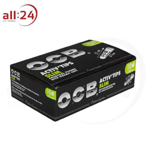 Artikelbild des Artikels “OCB Premium Activ Tips Slim 7mm Aktivkohlefilter - 10er Pack à 50 Filter “