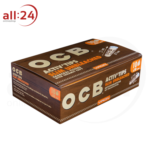 Artikelbild des Artikels “OCB Unbleached Activ Tips Slim 7mm Aktivkohlefilter - 10er Pack à 50 Filter “