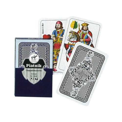 Artikelbild des Artikels “Piatnik Doppeldeutsche Spielkarten Blau Ornament 33 Blatt “