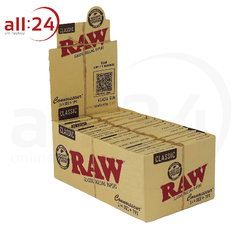 Artikelbild des Artikels “BOX RAW Rolling Paper Connoisseur 1/4 + Tips 24 Stück “