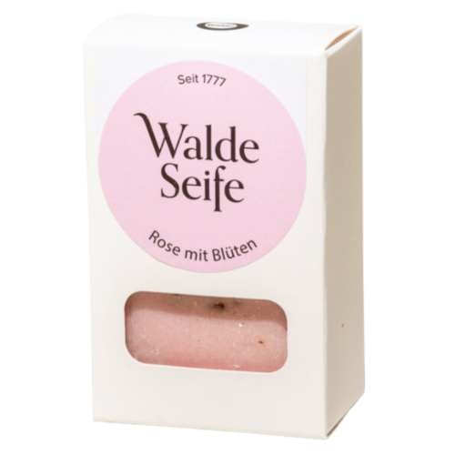 Artikelbild des Artikels “Walde Seifenstück Naturseife Rose mit Blüten 100g Plastikfrei “