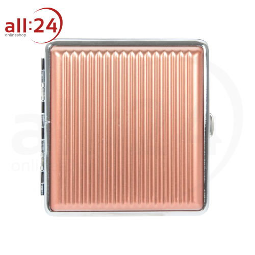 Artikelbild des Artikels “Zigaretten Etui Metall geriffelt Rosé Für 20 Zigaretten “