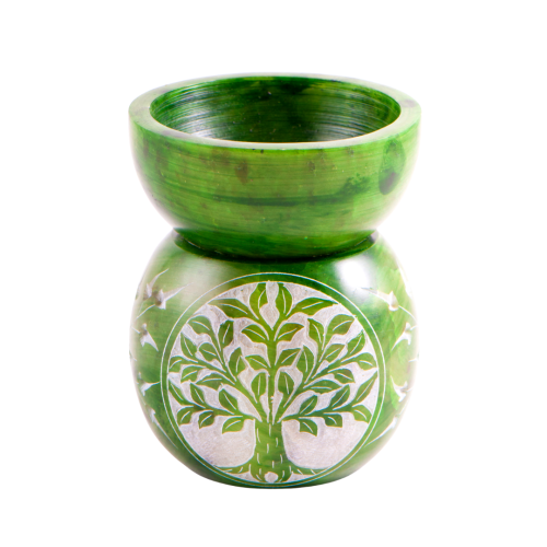 Artikelbild des Artikels “Duftlampe Kugel Yggdrasil grün Speckstein für Ätherische Öle “