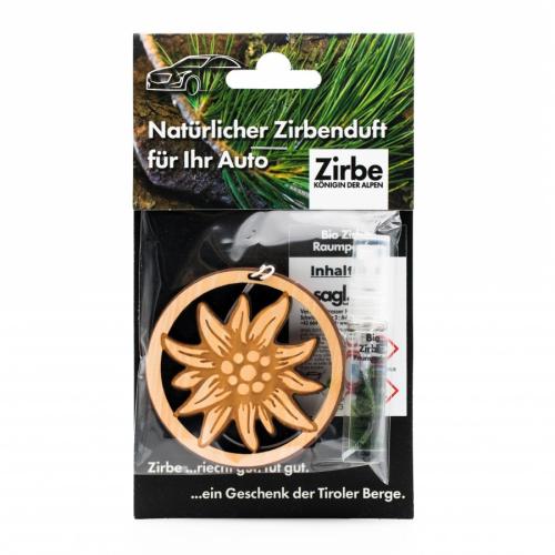 Artikelbild des Artikels “Autoduft aus Zirbe Anhänger Edelweiß “