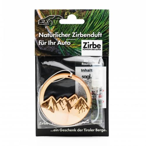 Artikelbild des Artikels “Autoduft aus Zirbe Anhänger Berglandschaft “