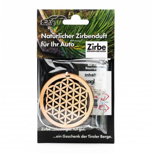 Artikelbild des Artikels “Autoduft aus Zirbe Anhänger Blume des Lebens “