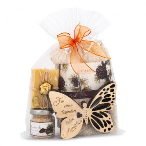 Artikelbild des Artikels “Geschenkset Schmetterling Lieber Mensch Zirbenset “