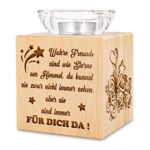 Artikelbild des Artikels “Teelichthalter aus Zirbenholz Wahre Freunde “
