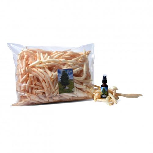 Artikelbild des Artikels “Handgehobelte Zirbenlocken 150g inkl. 30ml Zirben Raumspray “