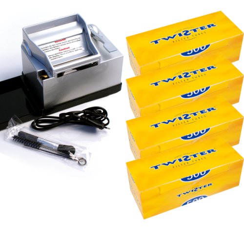 Artikelbild des Artikels “Wert-Set: Powermatic 2 PLUS Silber Stopfmaschine mit 1.000 TWISTER Zigarettenhülsen “