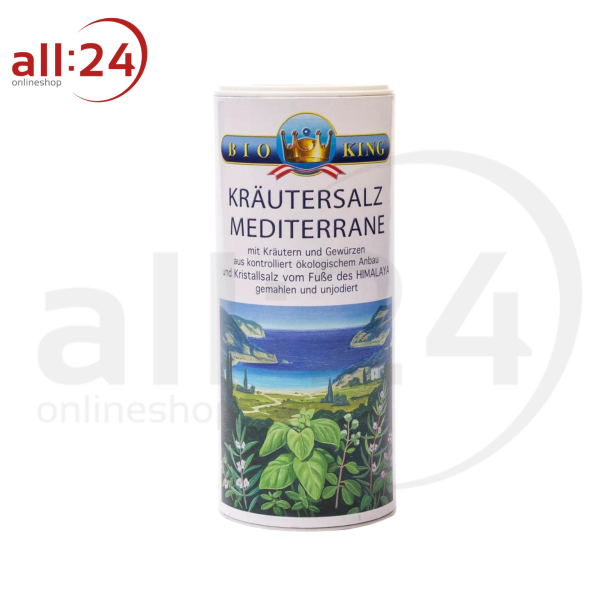 BioKing Kräutersalz "Mediterran" aus den Ausläufern des Himalaya Streuer, 200g 