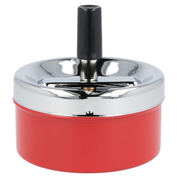 Aschenbecher Windascher Rot Chrom 9 cm 