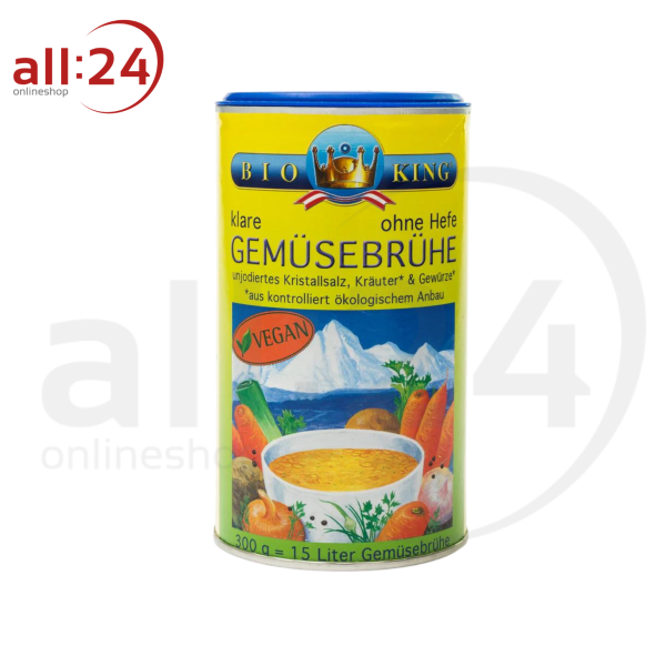 BioKing Bio Gemüsebrühe ohne Hefe und Zuckerzusatz, 300g 