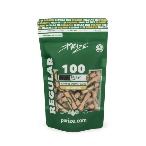 PURIZE Aktivkohlefilter Regular Organic 100 Stück 9 mm 