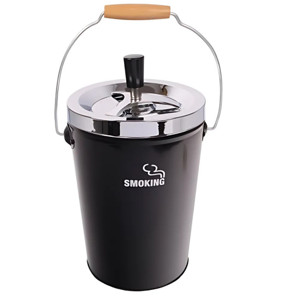 Aschenbecher Drehascher Smoking XXL Schwarz 13cm 