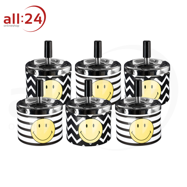 Zorr Drehaschenbecher Smiley 6er Set 