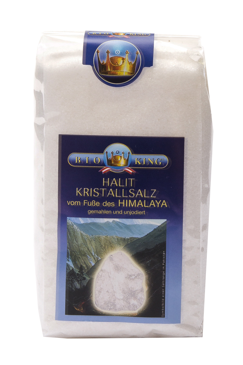 BioKing Kristallsalz "Halit" aus den Ausläufern des Himalaya Fein Gemahlen 