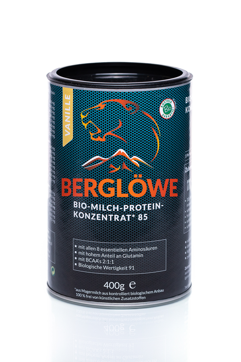 Berglöwe Bio Milch-Protein-Konzentrat 85 Vanille Geschmack 