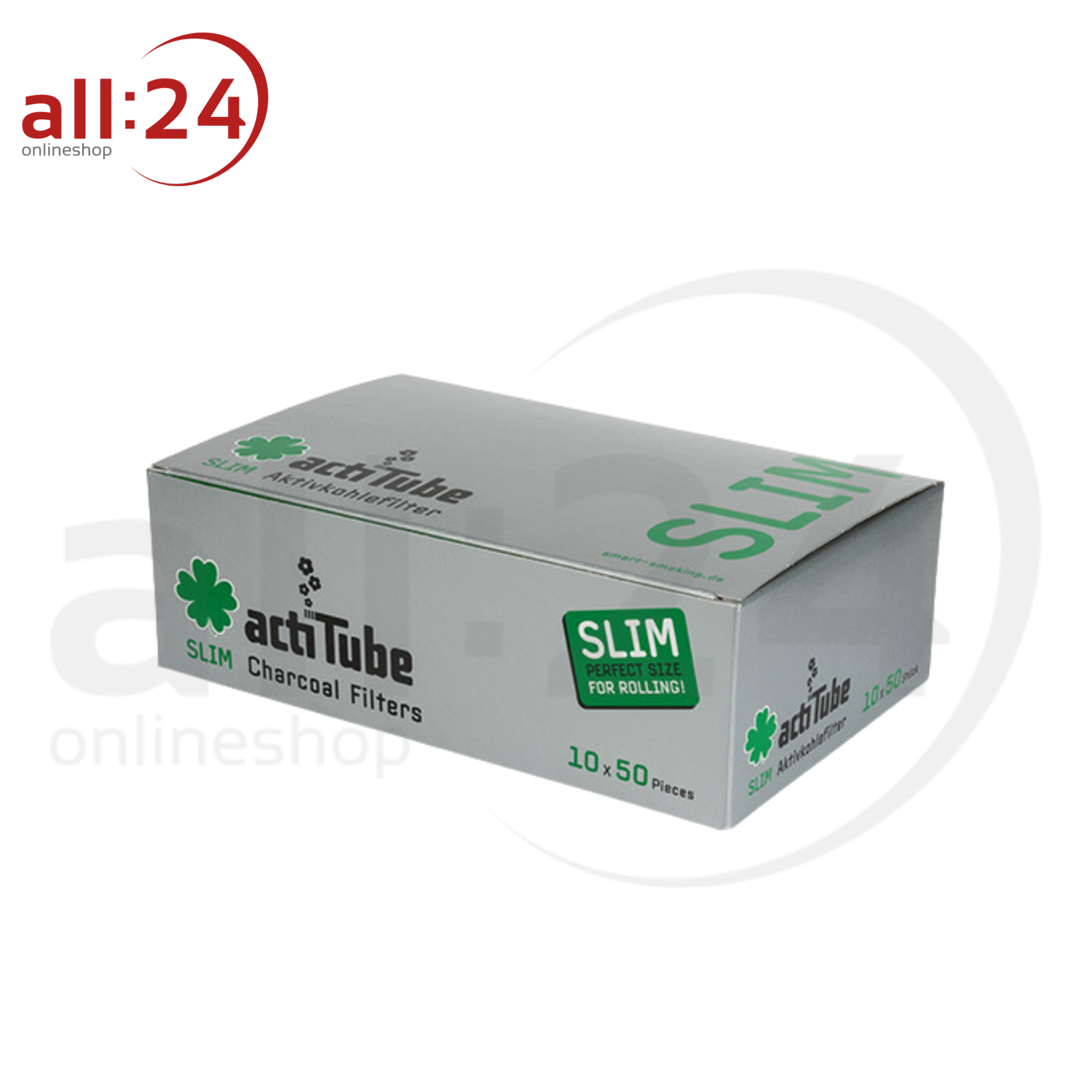 ACTITUBE Aktivkohlefilter 7mm - Karton mit 10 Boxen á 50 Stück 