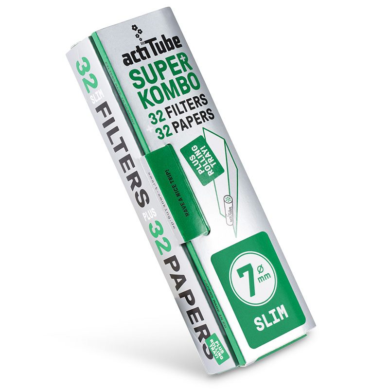 ActiTube Superkombo Slim Paper und Aktivkohlefilter 