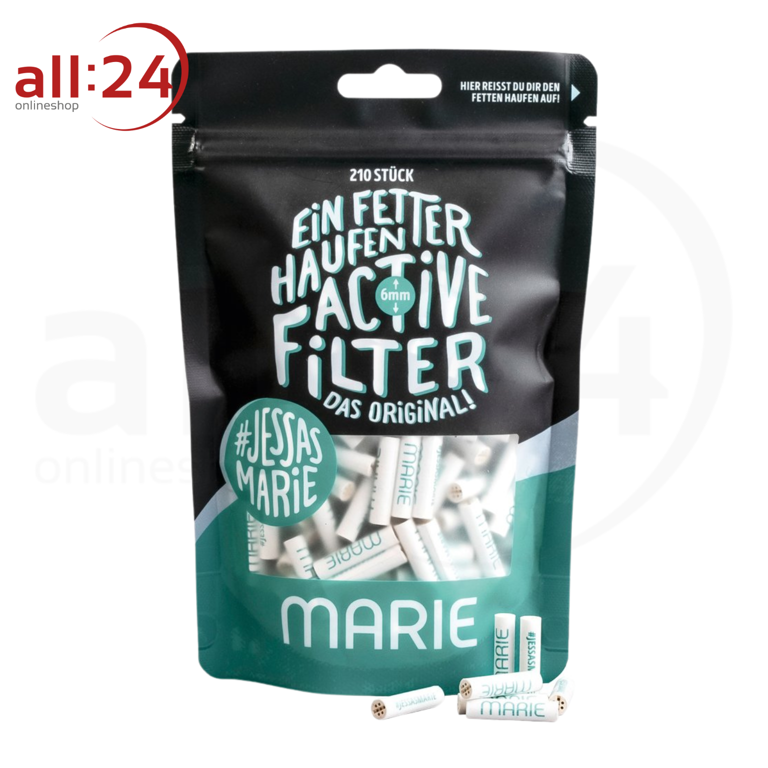 Artikelbild 1 des Artikels “MARIE Active Filter 6mm Aktivkohlefilter - 210 Stück “