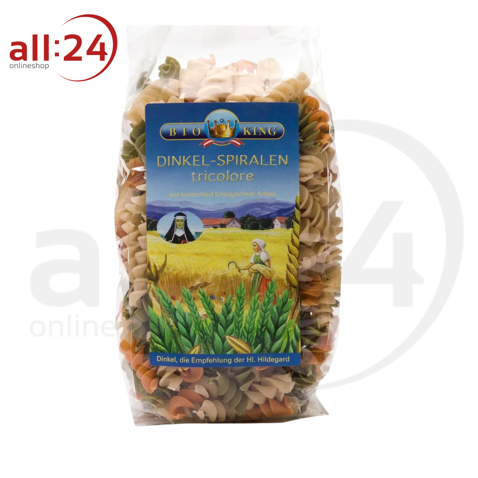 BioKing Bio Dinkel-Spiralen Tricolore, 250g 