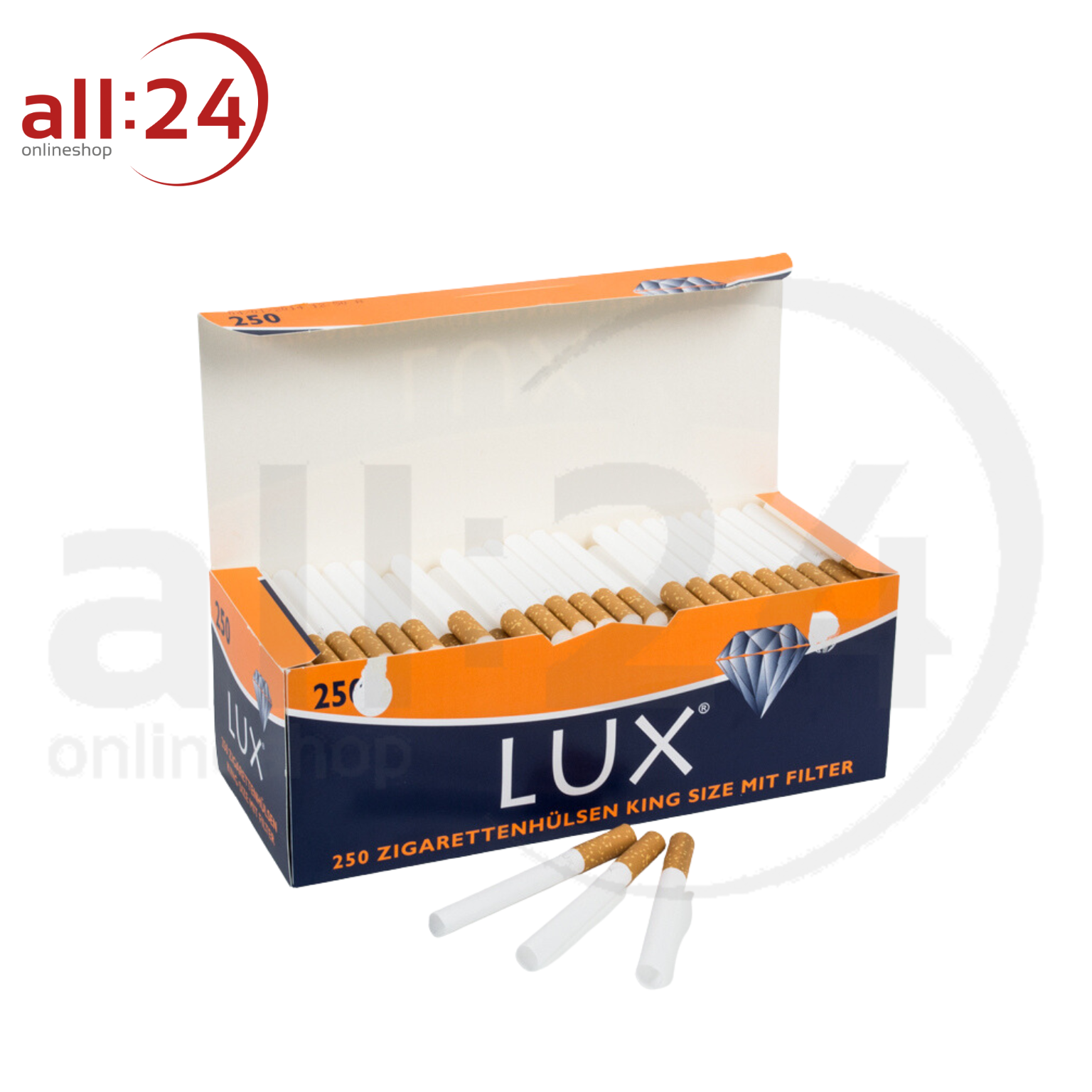 LUX Zigarettenhülsen - Packung mit 250 Stück 