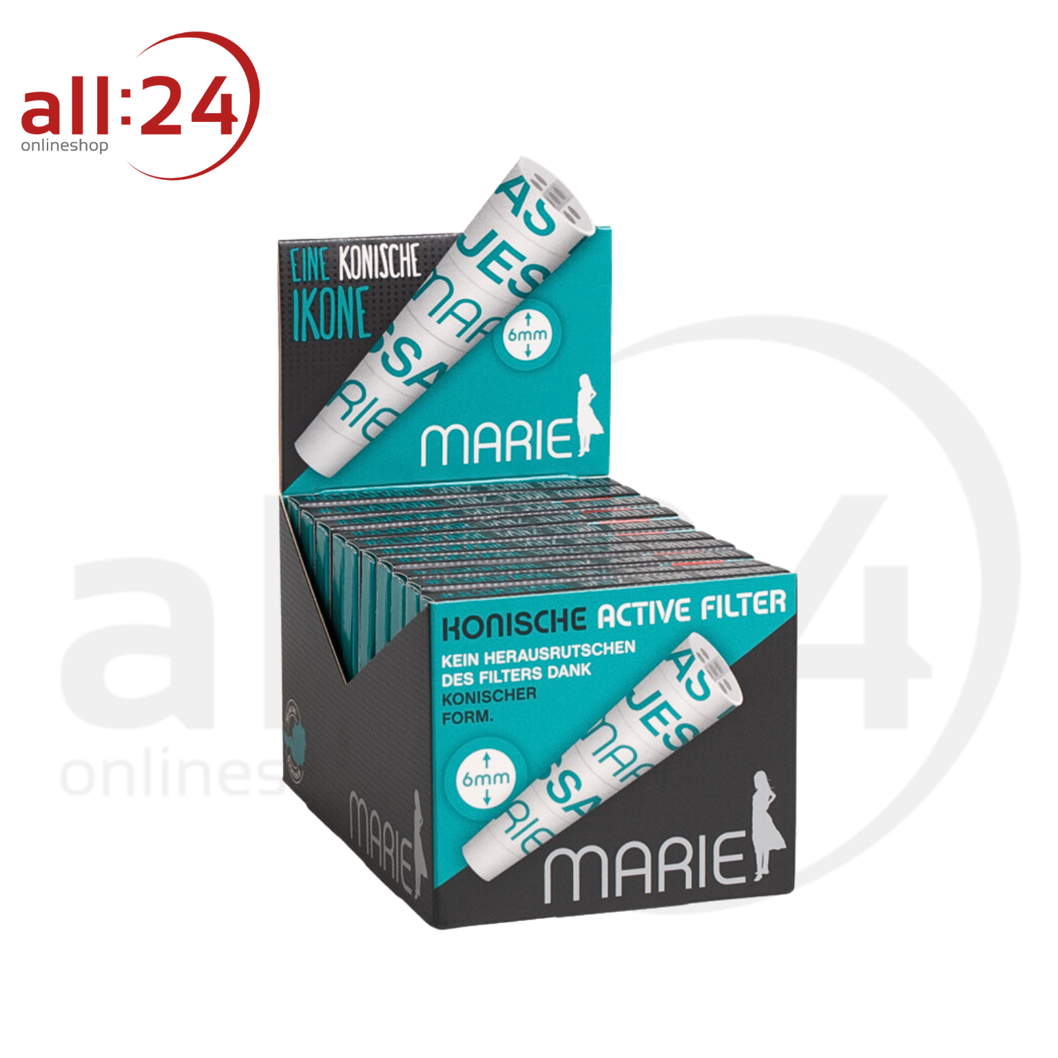 MARIE Active Filter Konisch 6mm - 20 Boxen à 10 Aktivkohlefiltern 