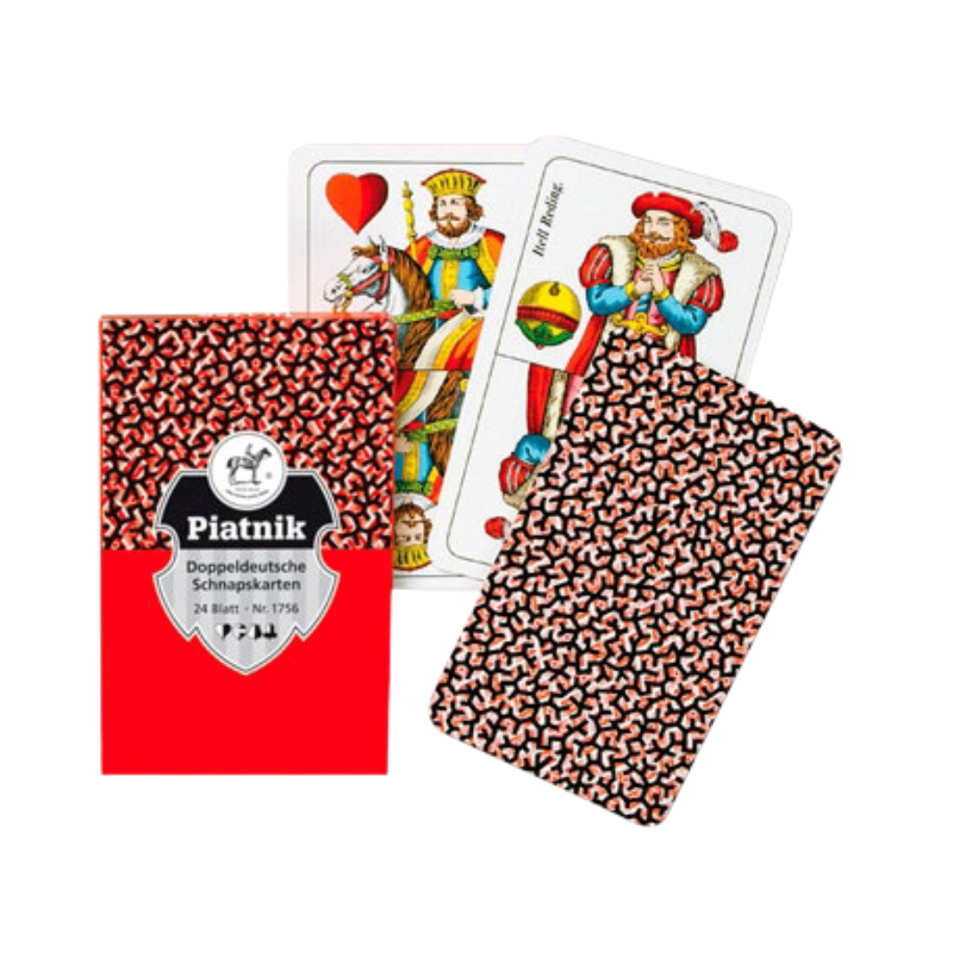 Artikelbild 1 des Artikels “Piatnik Doppeldeutsche Schnapskarten Set Rot 24 Blatt Spielkarten “