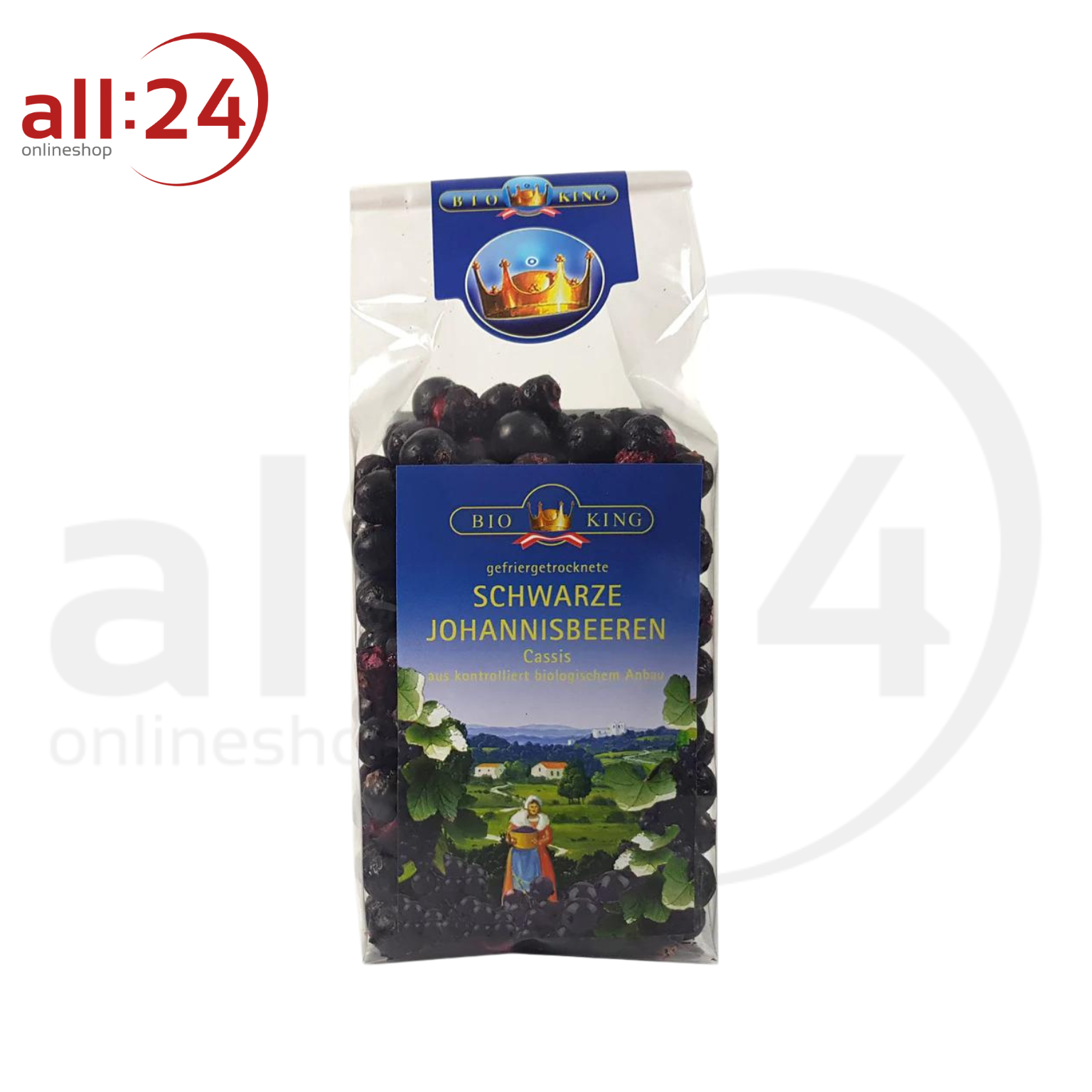 BioKing Schwarze Bio Johannisbeeren gefriergetrocknet, 45g 