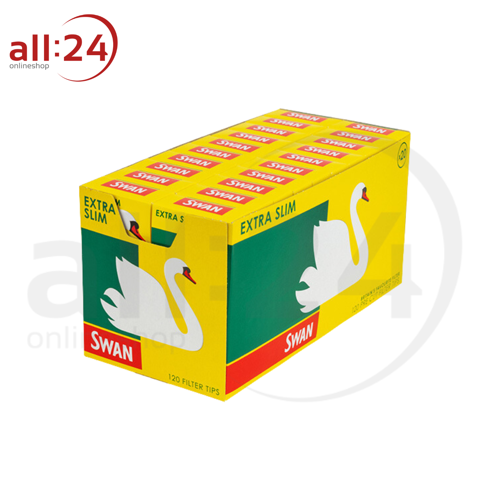 SWAN Extra Slim Flip Top - 20 Schachteln Zigarettenfilter 