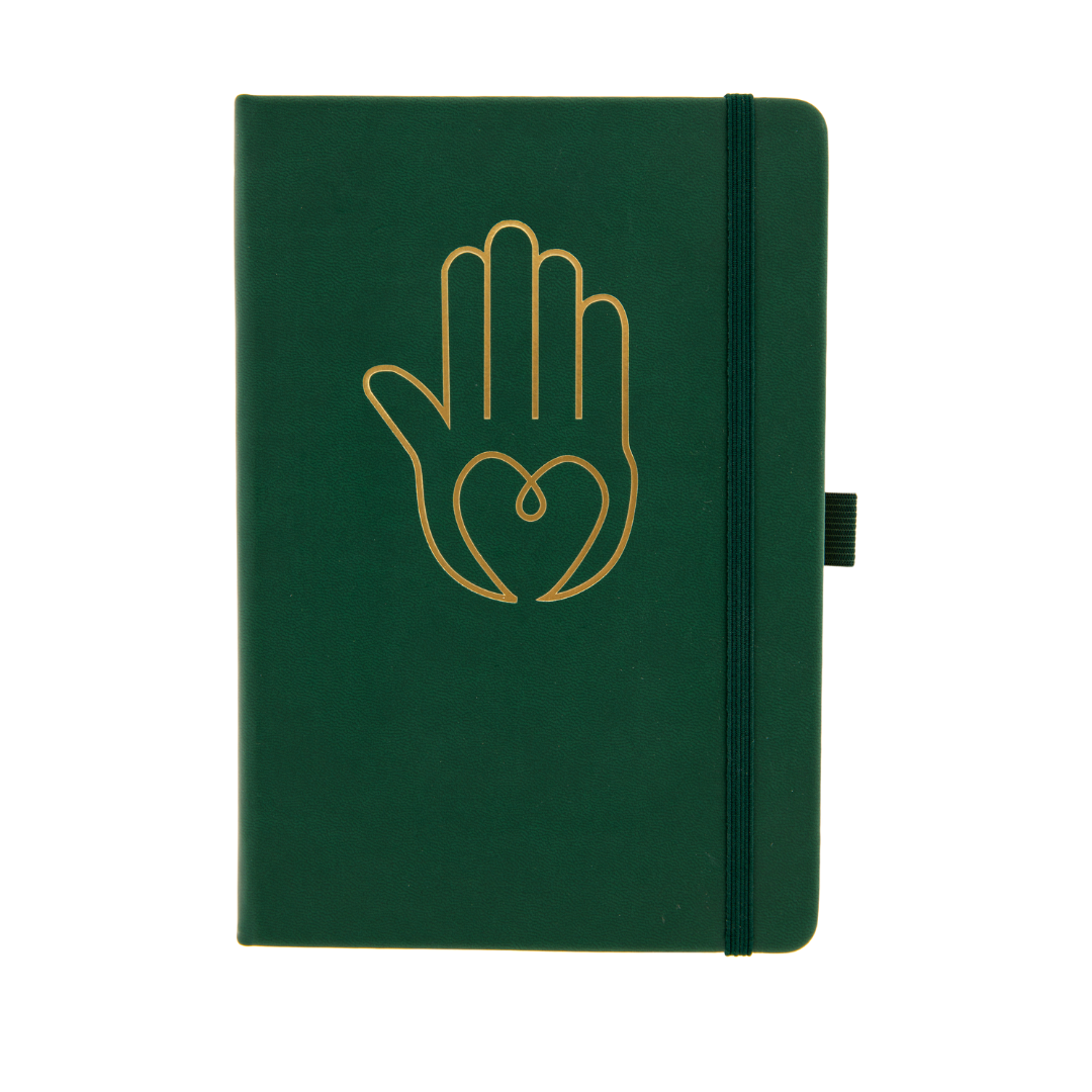Yoga Tagebuch Journal Grün Hand, A5 