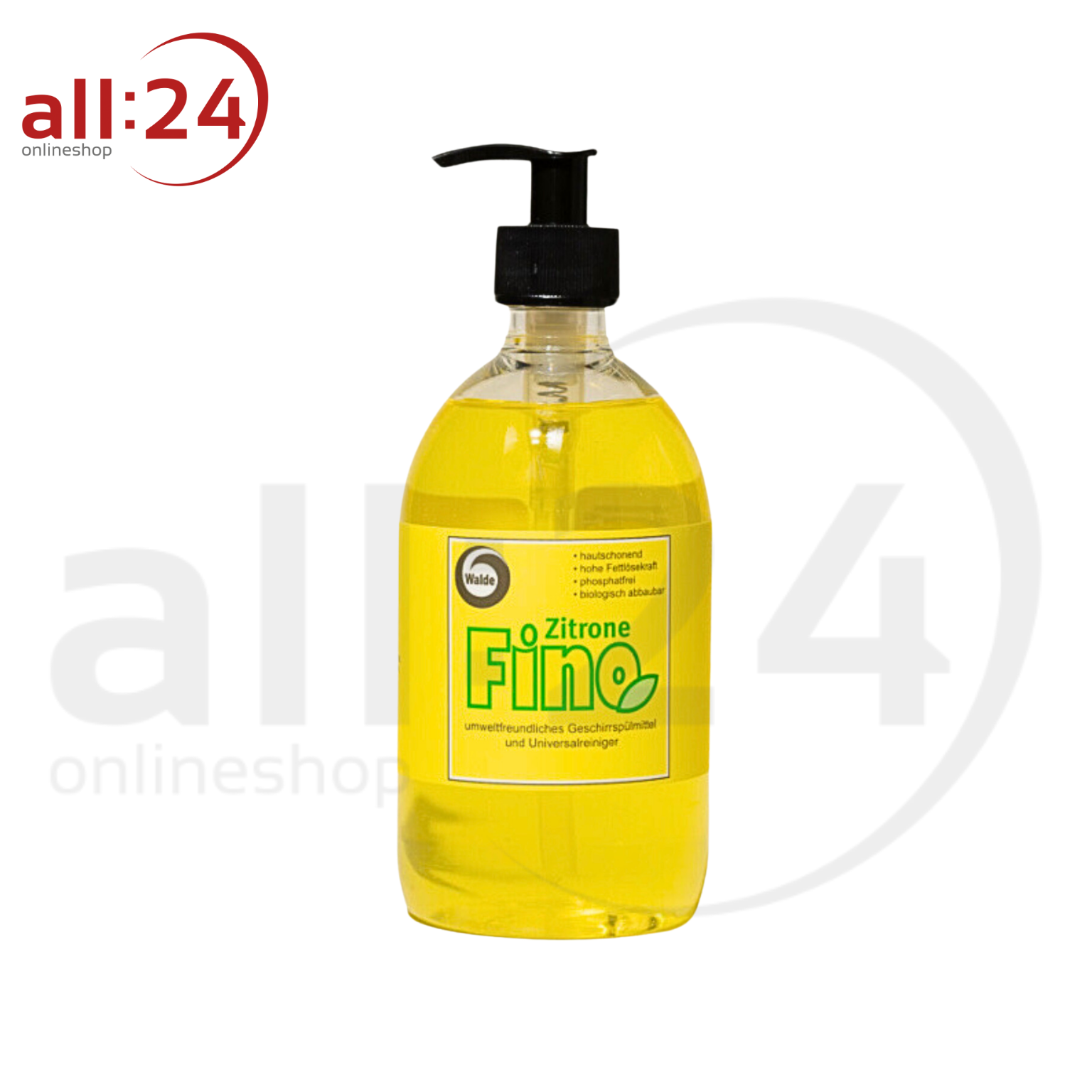 Walde Fino Zitrone - Geschirrspühlmittel und Universalreiniger, 500ml 