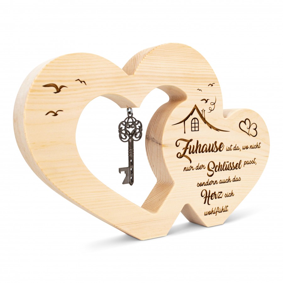 Zirbenherz mit Schlüssel Zuhause 
