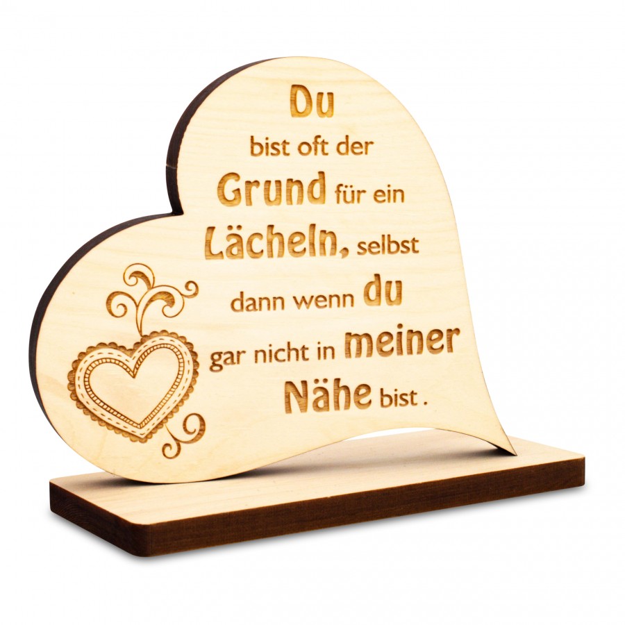 Zirbenherz auf Sockel Du bist oft der Grund 