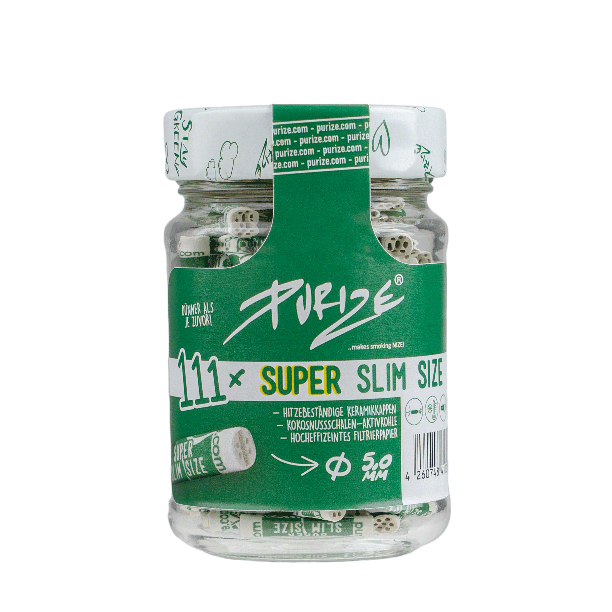 Artikelbild 1 des Artikels “Purize Aktivkohlefilter 111 Stück Super Slim Size Glas Ø 5 mm “